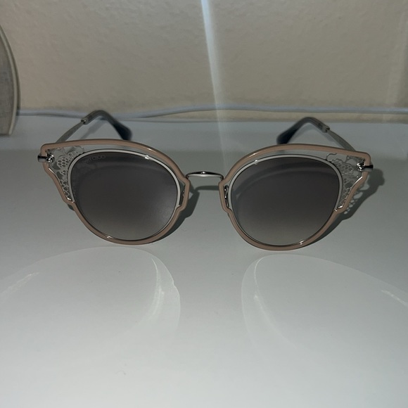 Jimmy Choo - Dhelia - Nude and Palladium Metal Sunglasses - Picture 4 of 4